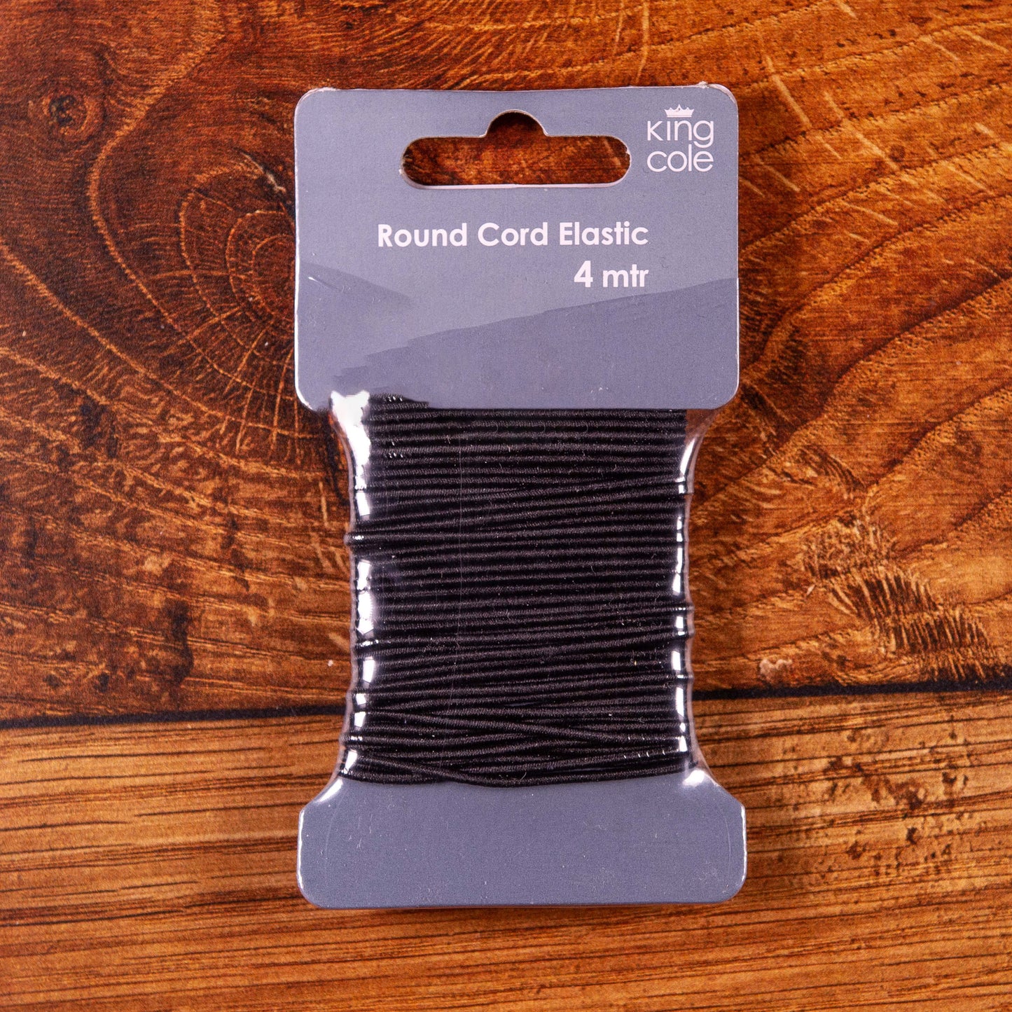 KING COLE ROUND CORD ELASTIC 4M BLACK
