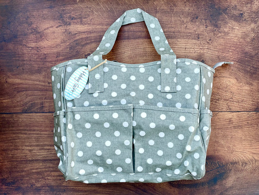 Green polkadot bag