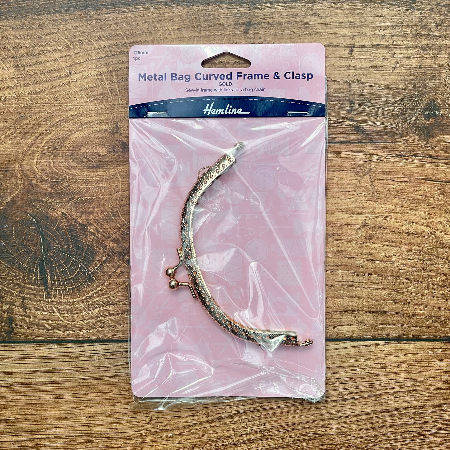 BAG FRAME CLASP GOLD 125MM