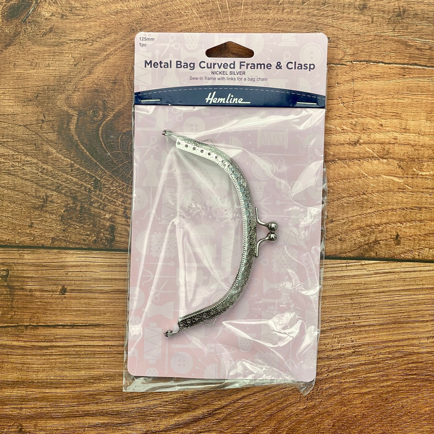 BAG FRAME CLASP NICKEL SILVER 125MM