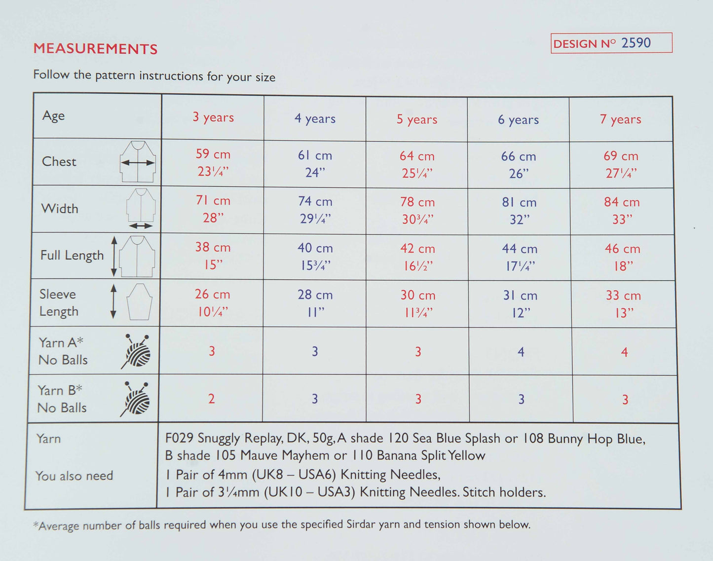 SIRDAR SNUGGLY REPLAY PATTERN 2590
