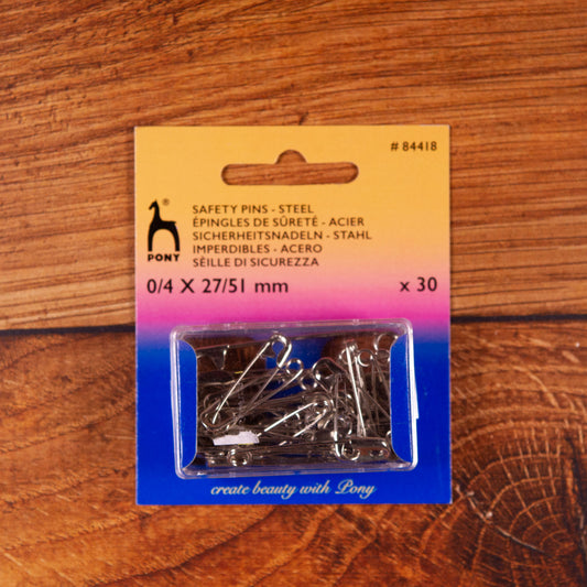 PONY SAFETY PINS 0/4 X 27/51 mm X 30pcs