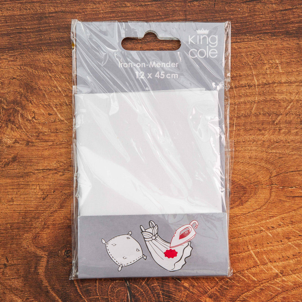 IRON ON MENDER 12X45cm WHITE