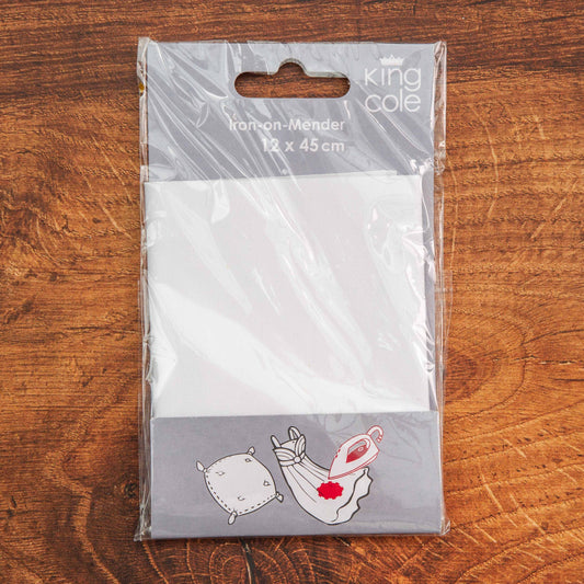 IRON ON MENDER 12X45cm WHITE