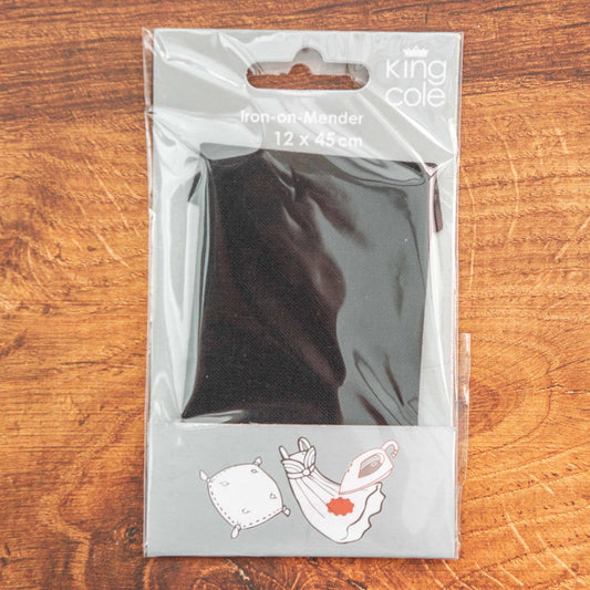 IRON ON MENDER 12X45cm BLACK